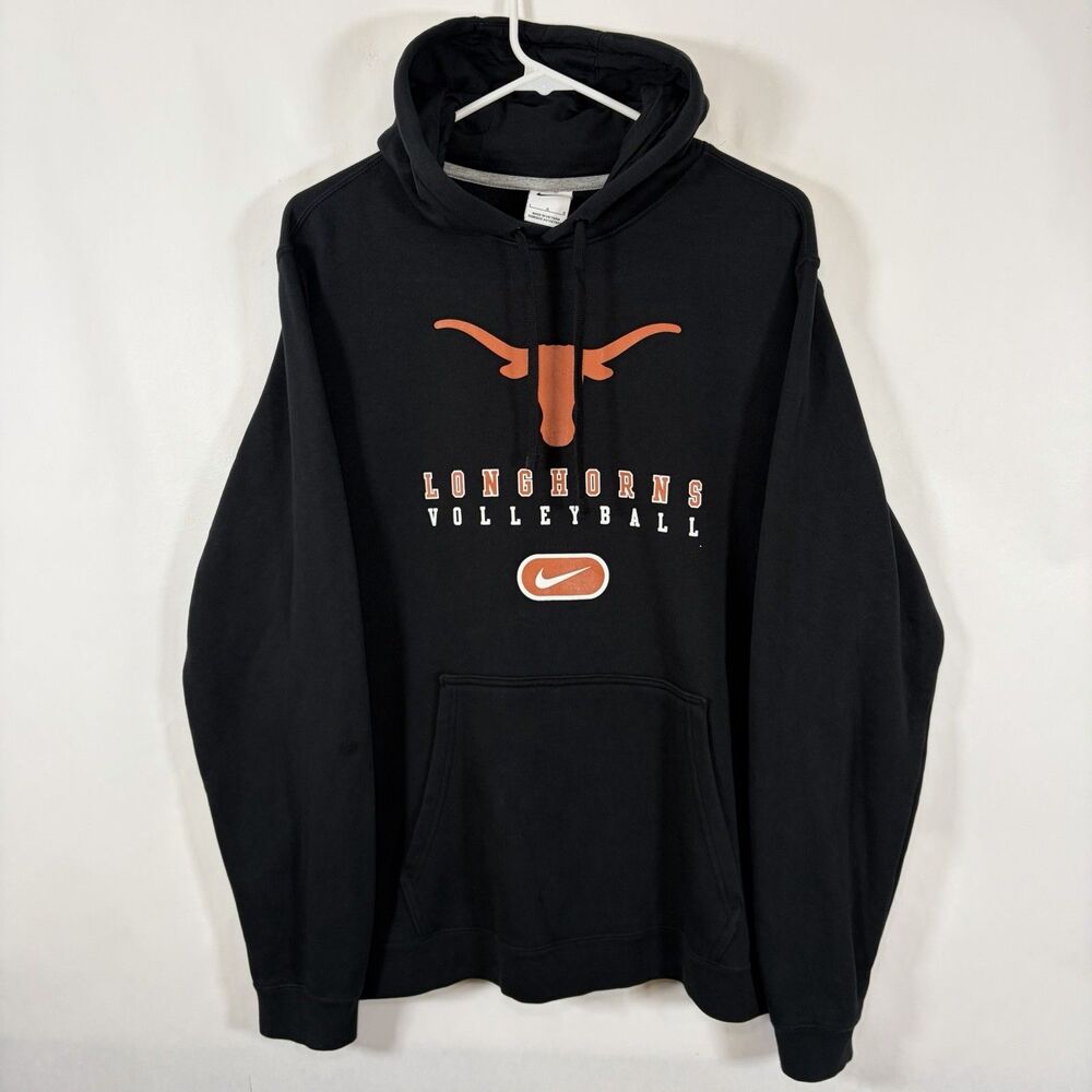 Texas Longhorns Volleyball Nike Hoodie Adult Size Large Black Center Swoosh